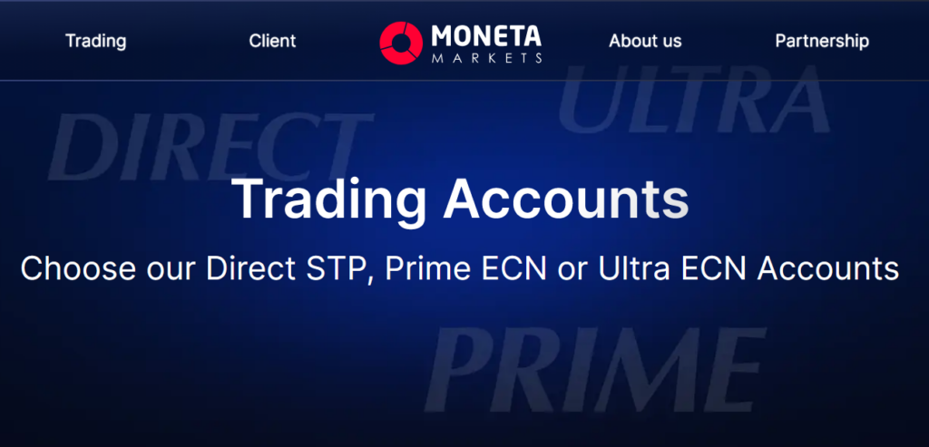 Moneta Markets Account Types