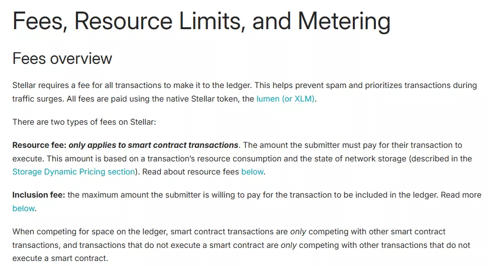 Stellar fees and costs