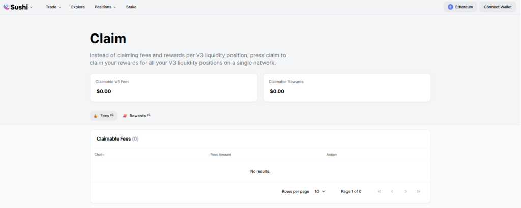 SushiSwap fees and costs