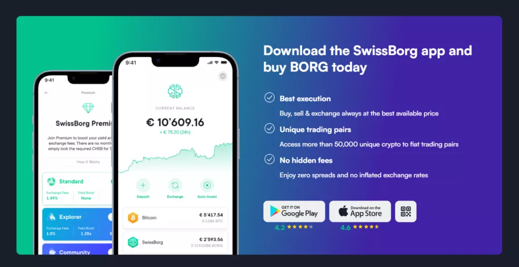 SwissBorg mobile app
