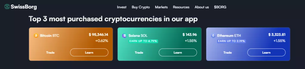 Top 3 most purchased cryptocurrencies in our app