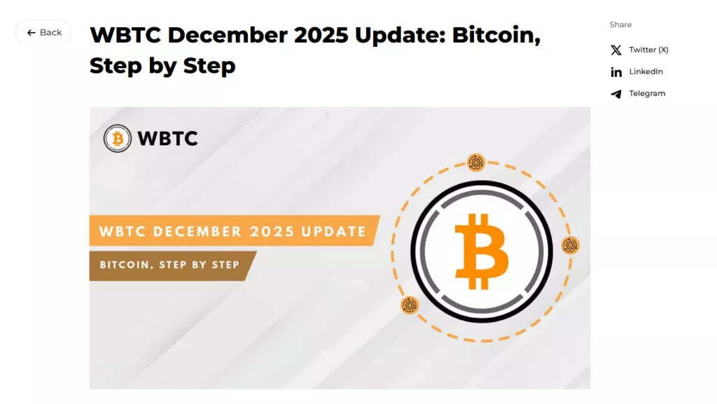 WBTC December 2025 Update: Bitcoin, Step by Step