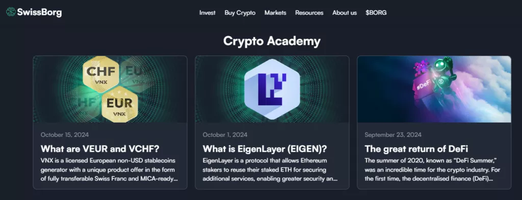 What Is SwissBorg Crypto Academy