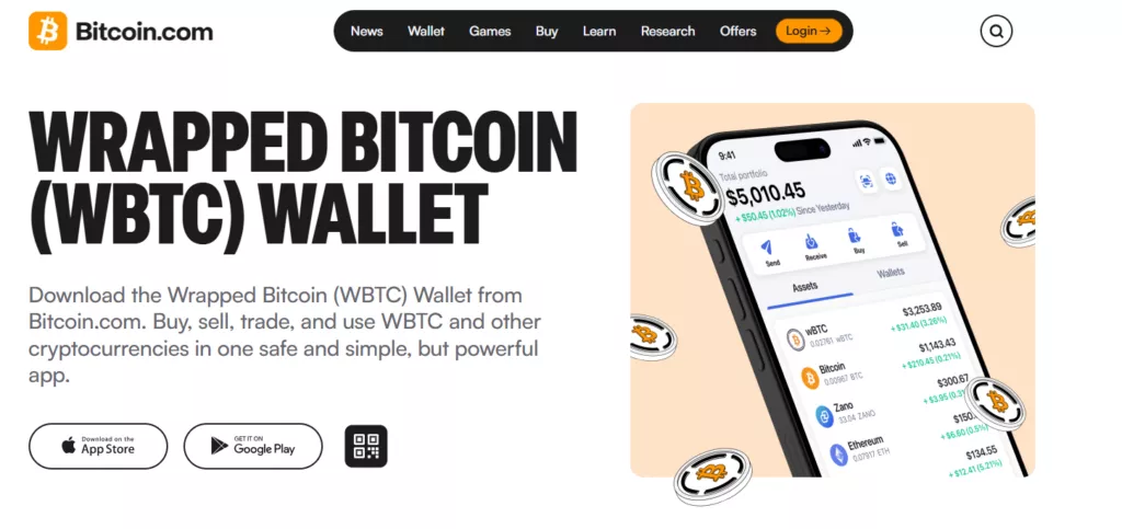 Wrapped Bitcoin mobile app