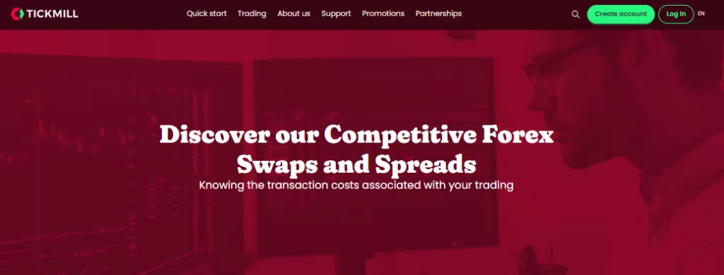 Costs, Spreads & Fees Tickmill vs Exness