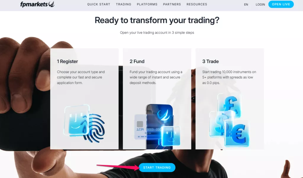 How to Open an FP Markets Account step by step 1