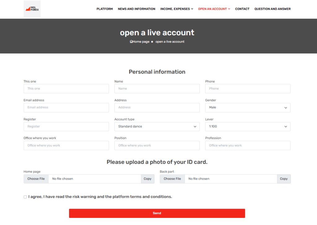 How to open a MGL Forex account