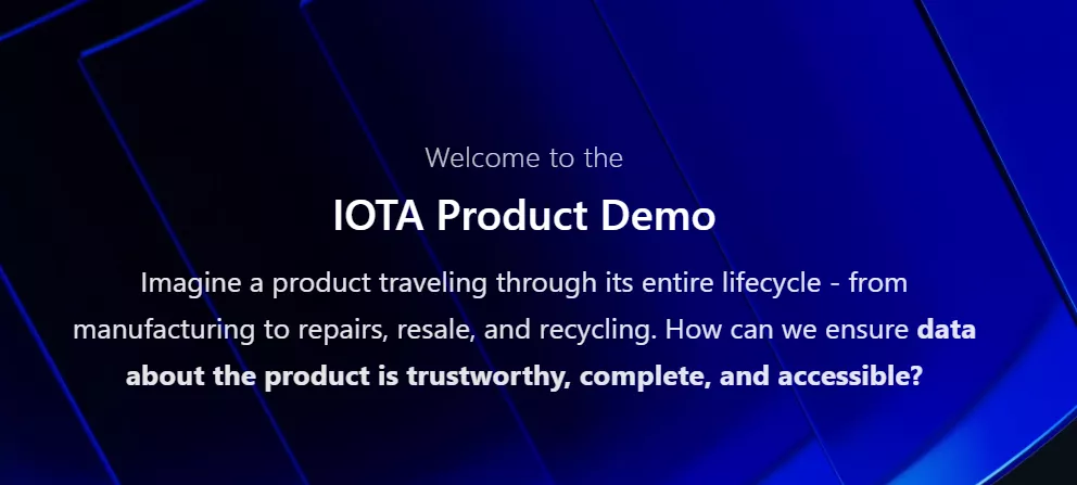 IOTA Product Demo IOTA Product Demo