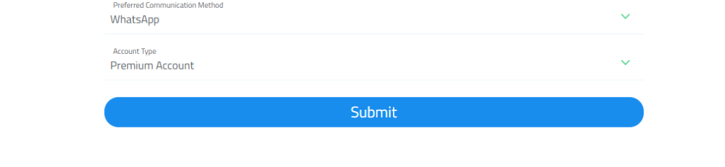 Orbex Open an account - Submission