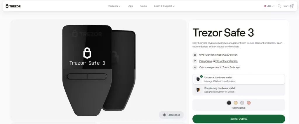 Trezor Safe 3
