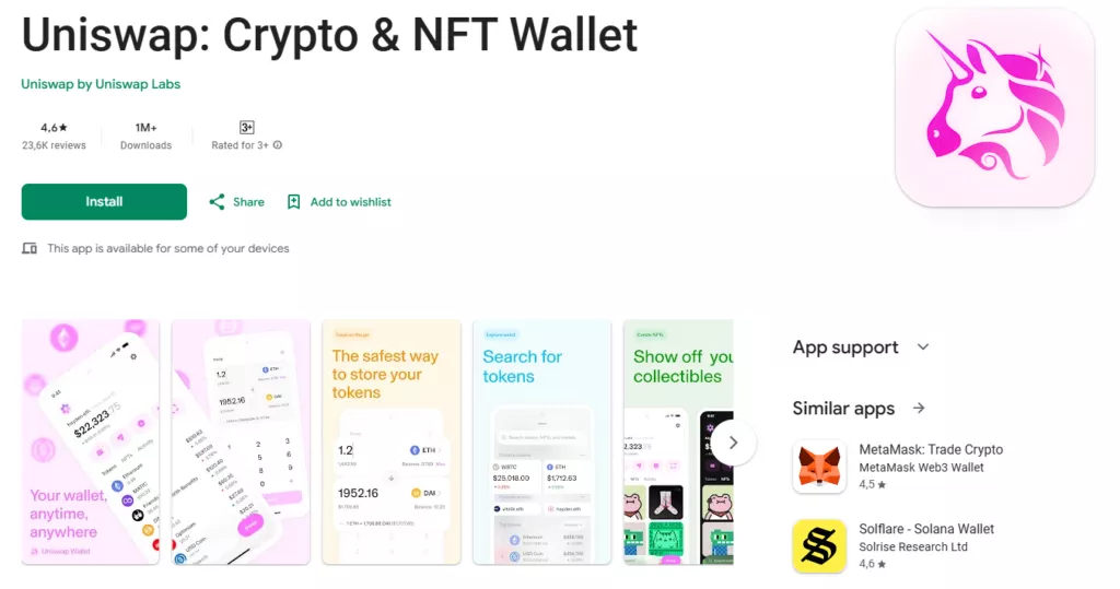 Uniswap mobile app