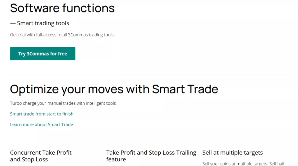 3Commas Features and Assets Offered