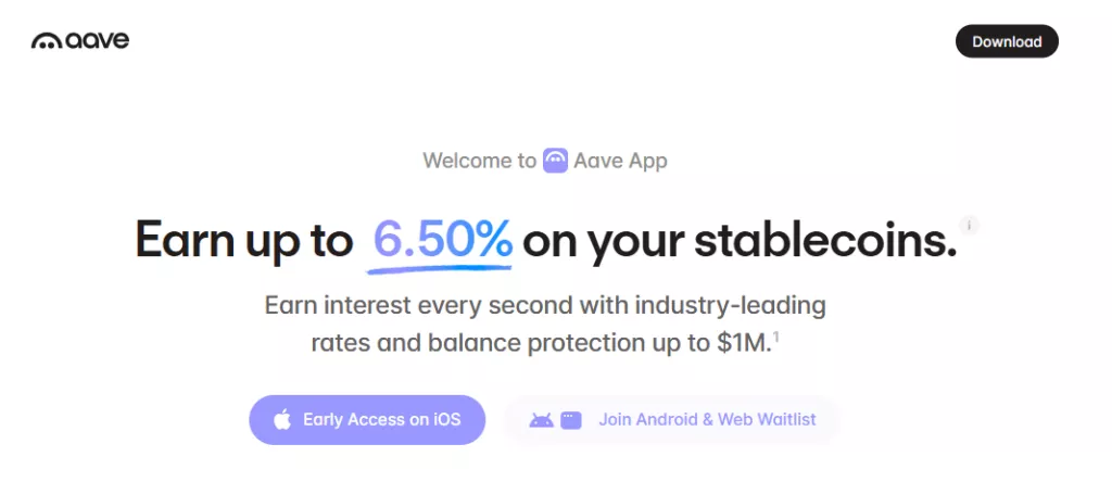 Aave mobile app