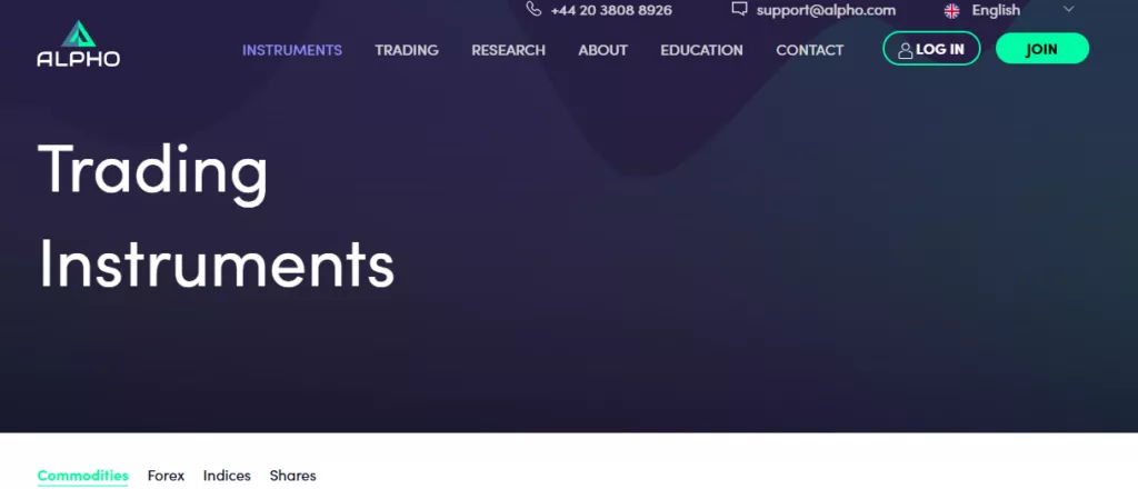 Alpho Trade Market Instruments