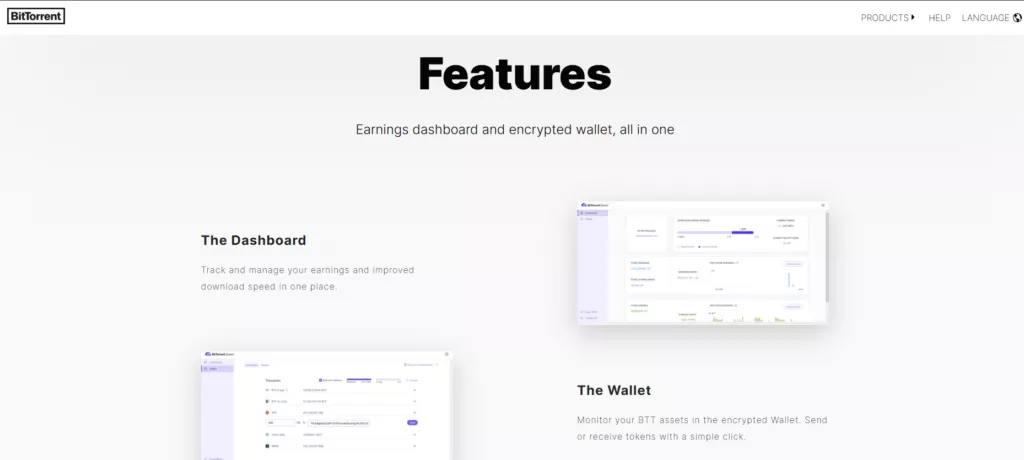BitTorrent Token features and assets offered