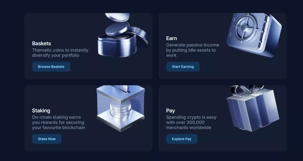 Crypto.com features and assets offered