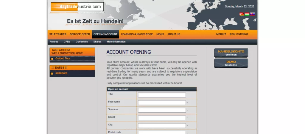 Daytrade Open an account