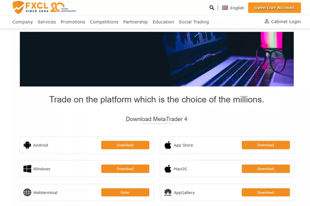 FXCL Trading platforms
