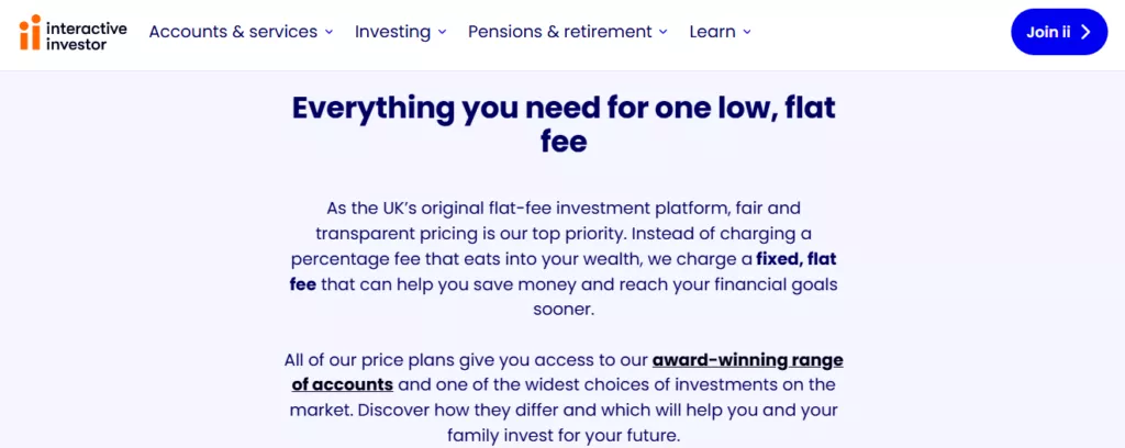Interactive Investor Fees and Spreads