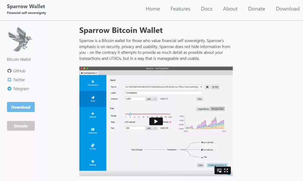 Sparrow Wallet
