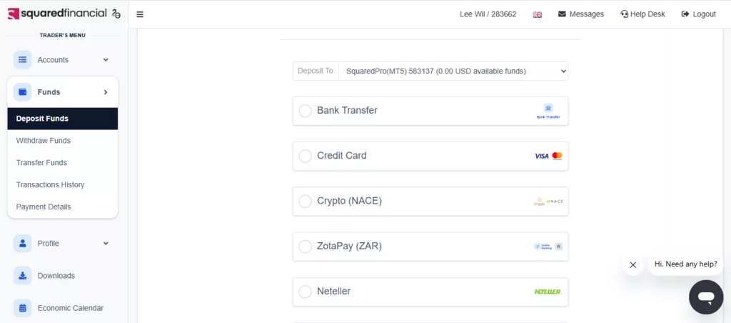 Squared Financial Transfer Funds