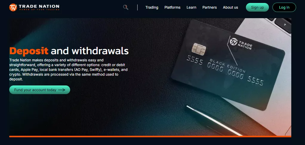 Trade Nation Deposit and Withdrawal