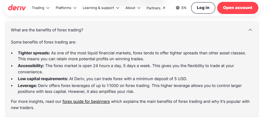 Deriv Fees and Spreads