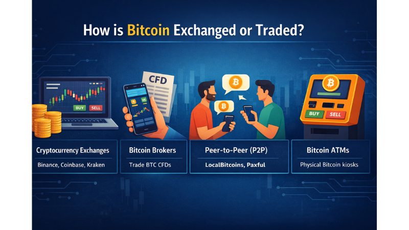 How is Bitcoin exchanged or traded