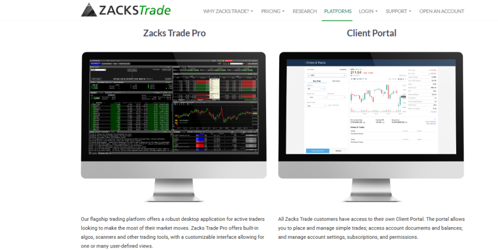 Zacks Trade Desktop Trading platform