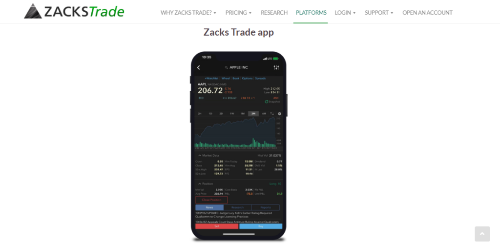 Zacks Trade Mobile App