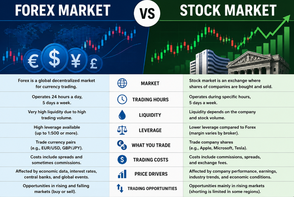 Forex Market vs Stock Market
