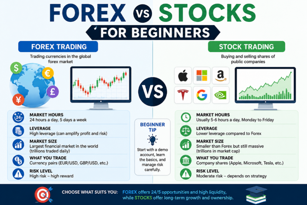 Forex vs Stocks for Beginners 