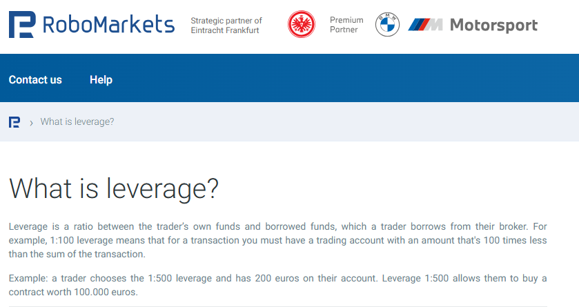 RoboMarkets Leverage