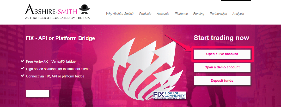 How to open an Abshire Smith account step 1