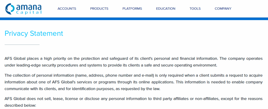 Amana Capital  Safety and Security