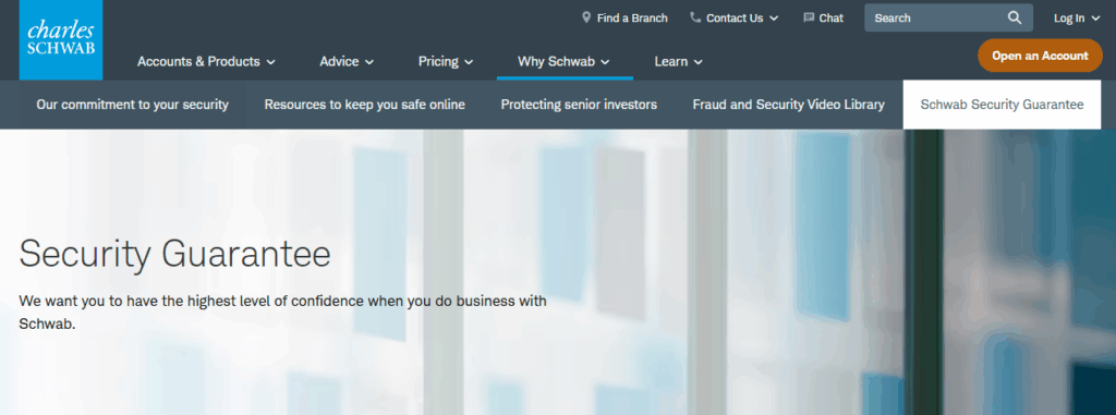 Charles Schwab Safety and Security