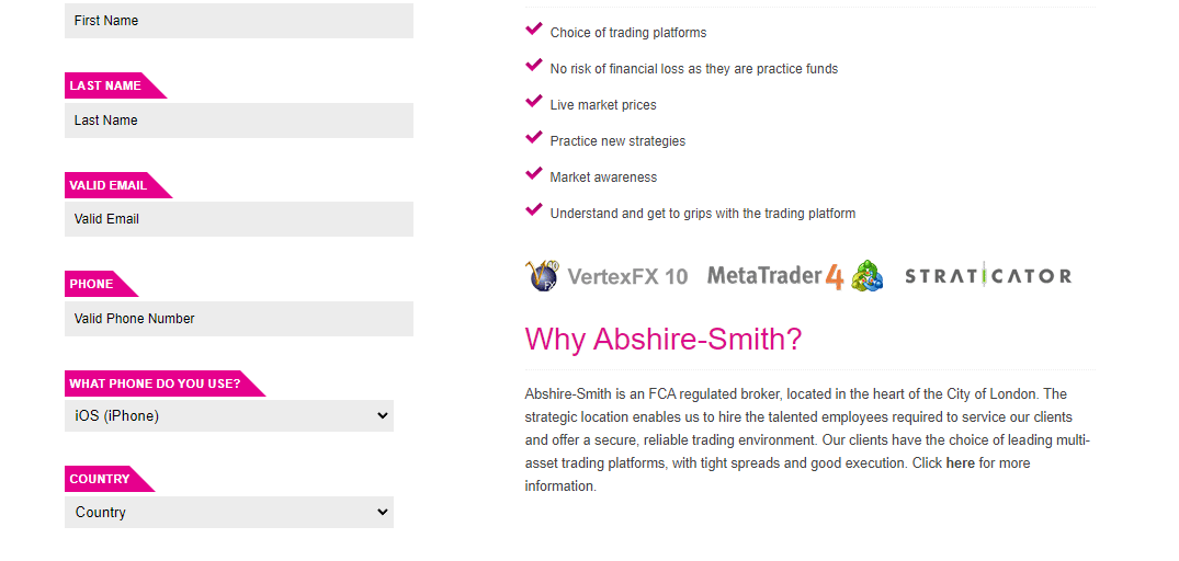 How to open an Abshire Smith account step 2
