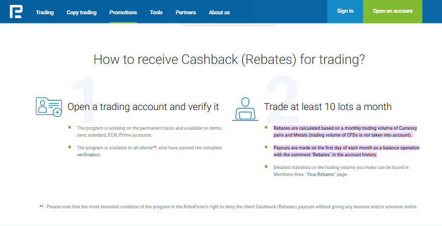 RoboForex Rebates System Overview