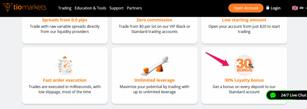 TIOmarkets Sign-up Bonus