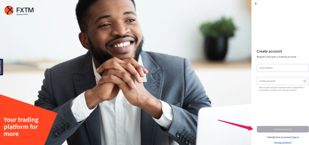 How to Open an FXTM Trading Accounts  step 3