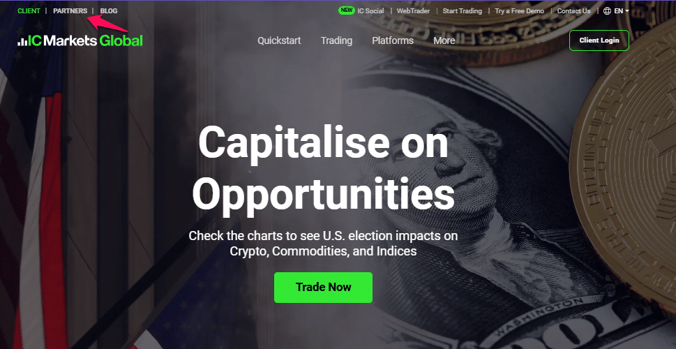 How to open an Affiliate Account step 1