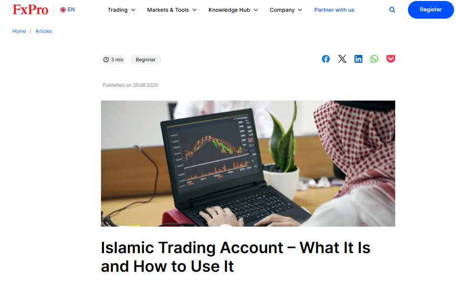 FxPro Islamic Account FxPro Islamic Account