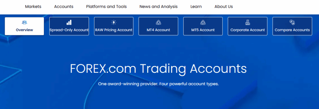 Forex.com Account Types