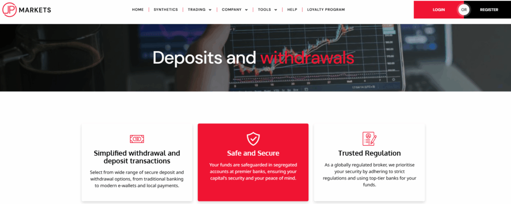 JP Markets Deposit and Withdrawal