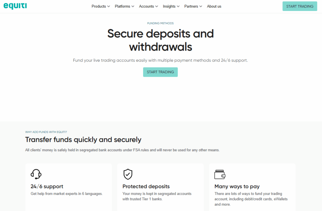 Deposit fees and deposit methods Deposit fees and deposit methods