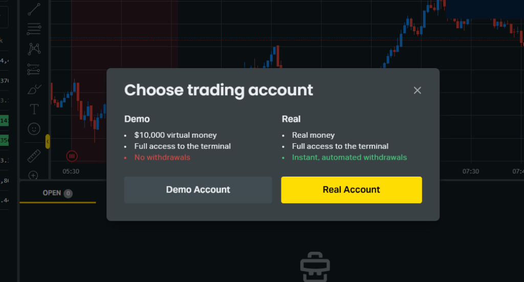 How to Open an Exness Account step 3