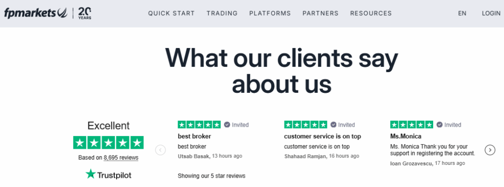FP Markets Customer Reviews
