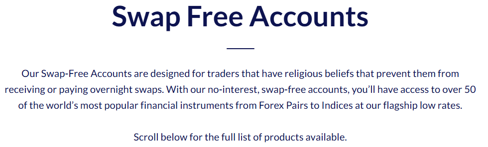 Swap-Free Account