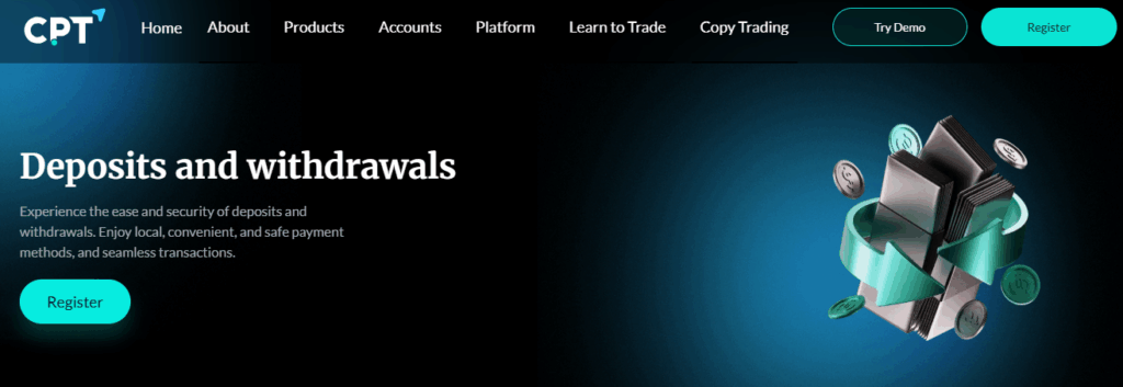 CPT Markets Deposit and Withdrawal