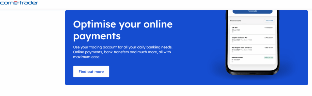 CornerTrader Deposit and Withdrawal